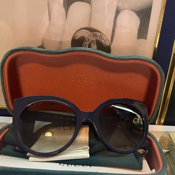 NWT authentic Gucci Womens Cat Eye Blue Fashion sunglasses .๐๐๐ - Picture 15 of 15